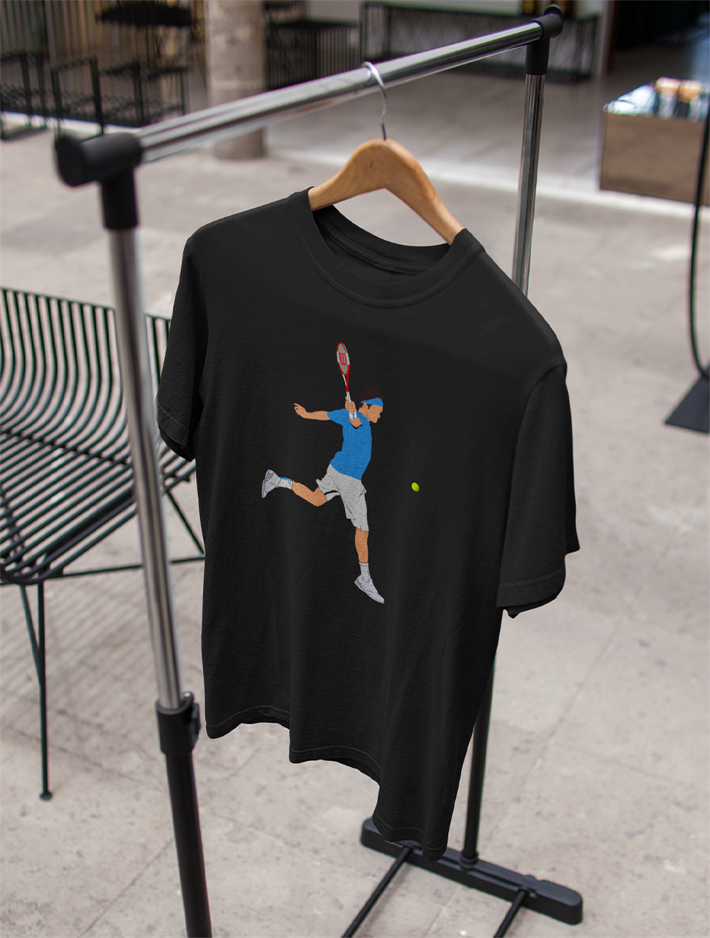 Federer Backhand Siyah T-shirt