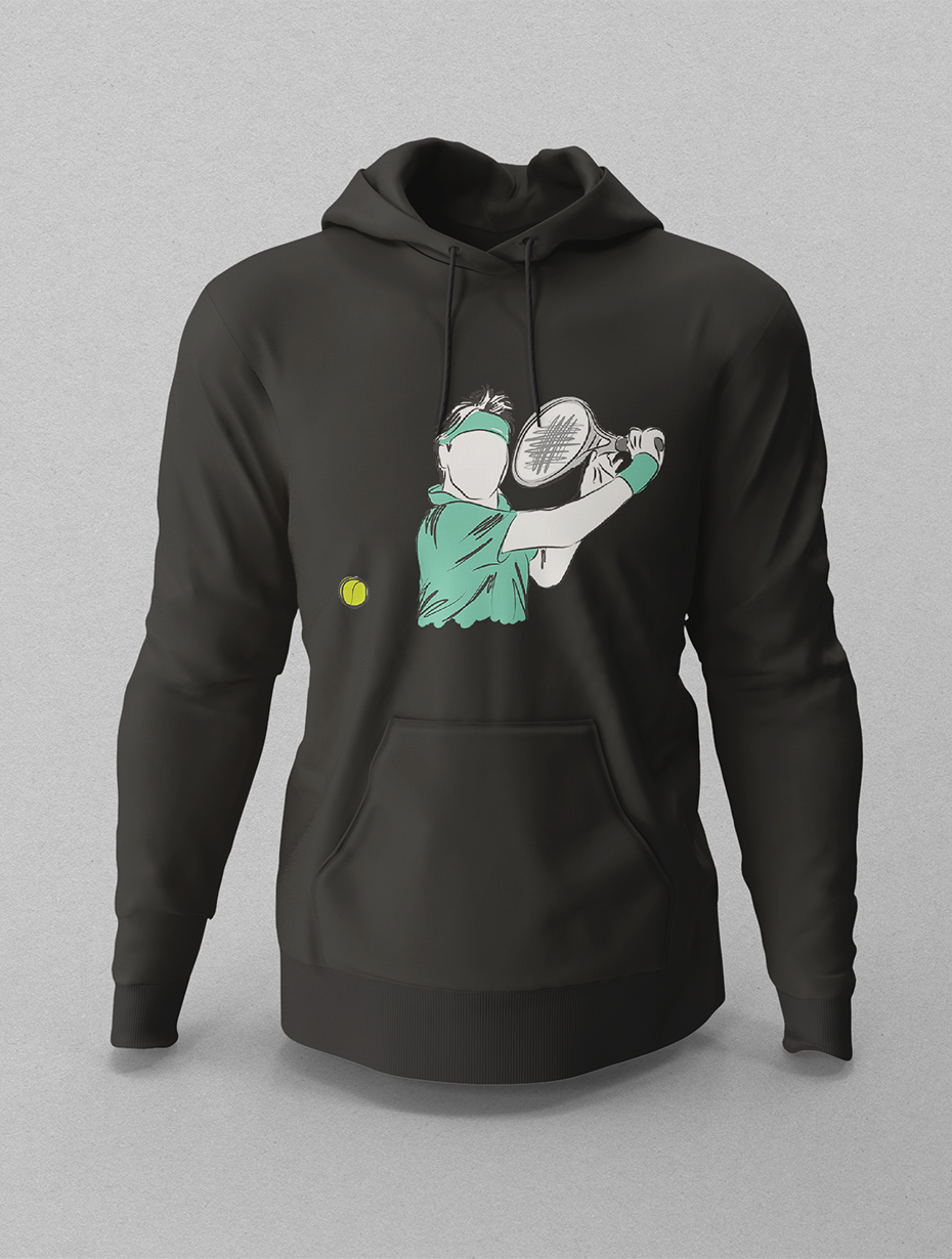 Federer Slice Siyah Hoodie