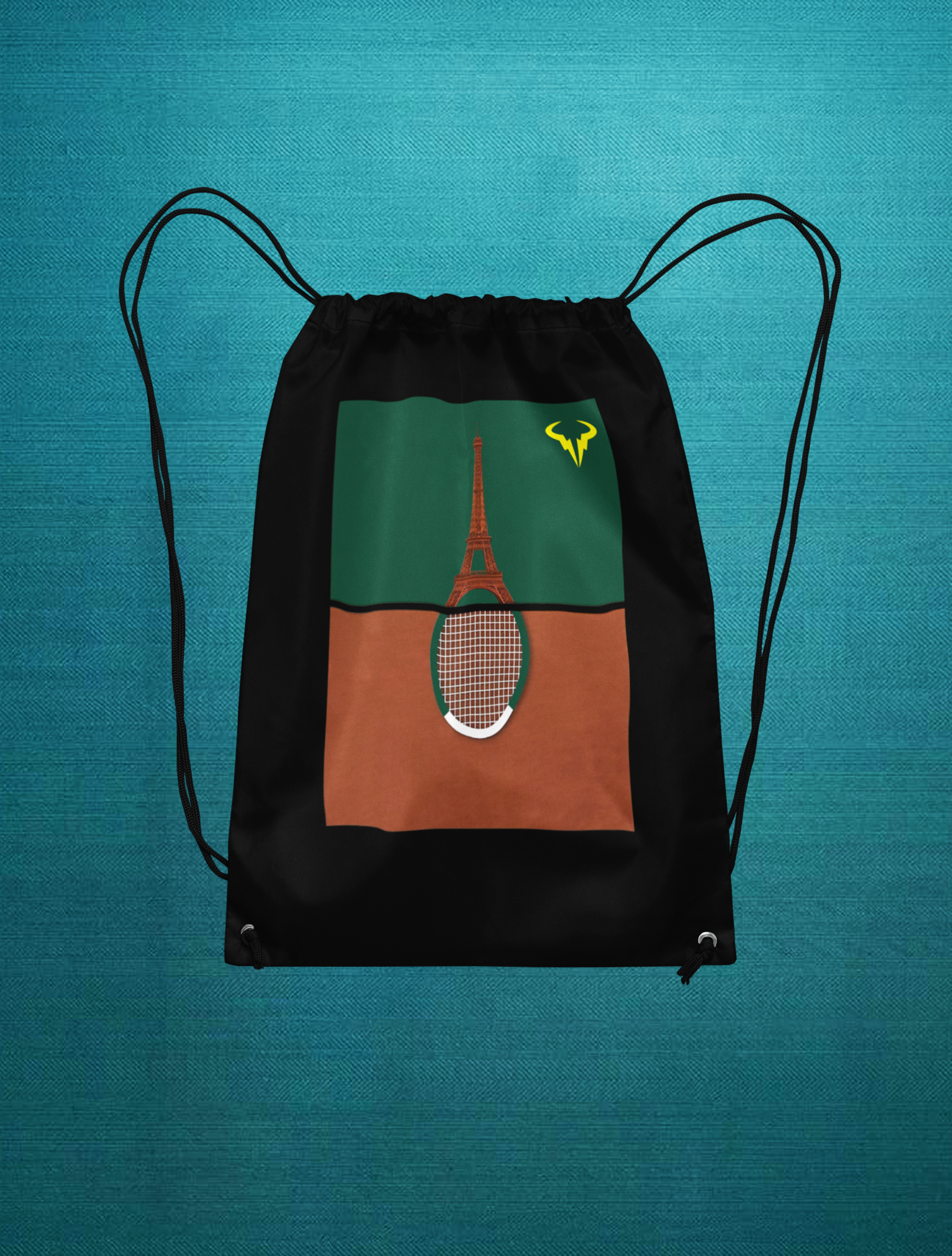 King OF Clay Büzgüllü Bez Siyah Sırt Çantası