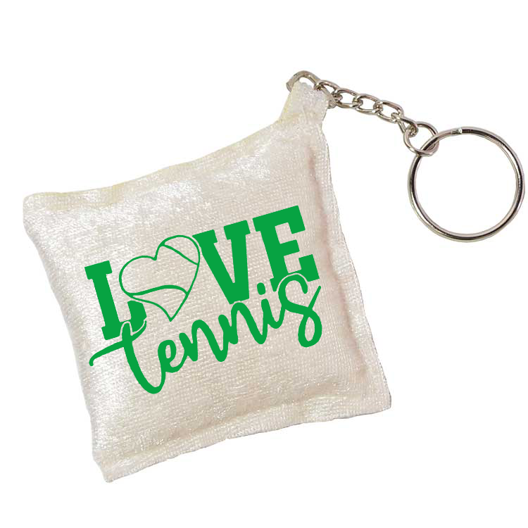 Love Tennis İpek Kadife Mini Yastık Anahtarlık