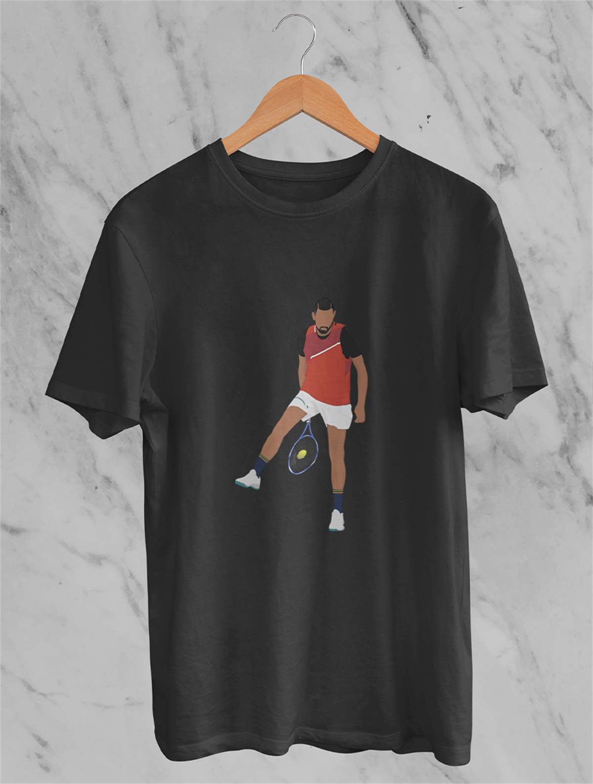Nick Kyrgios Minimal Siyah T-shirt