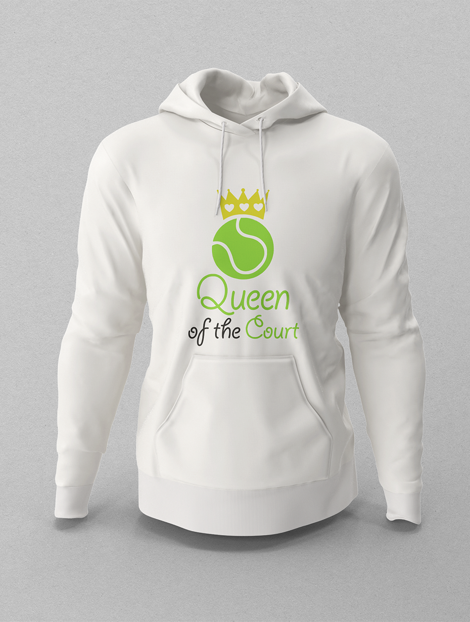 Queen Of The Court Beyaz Hoodie