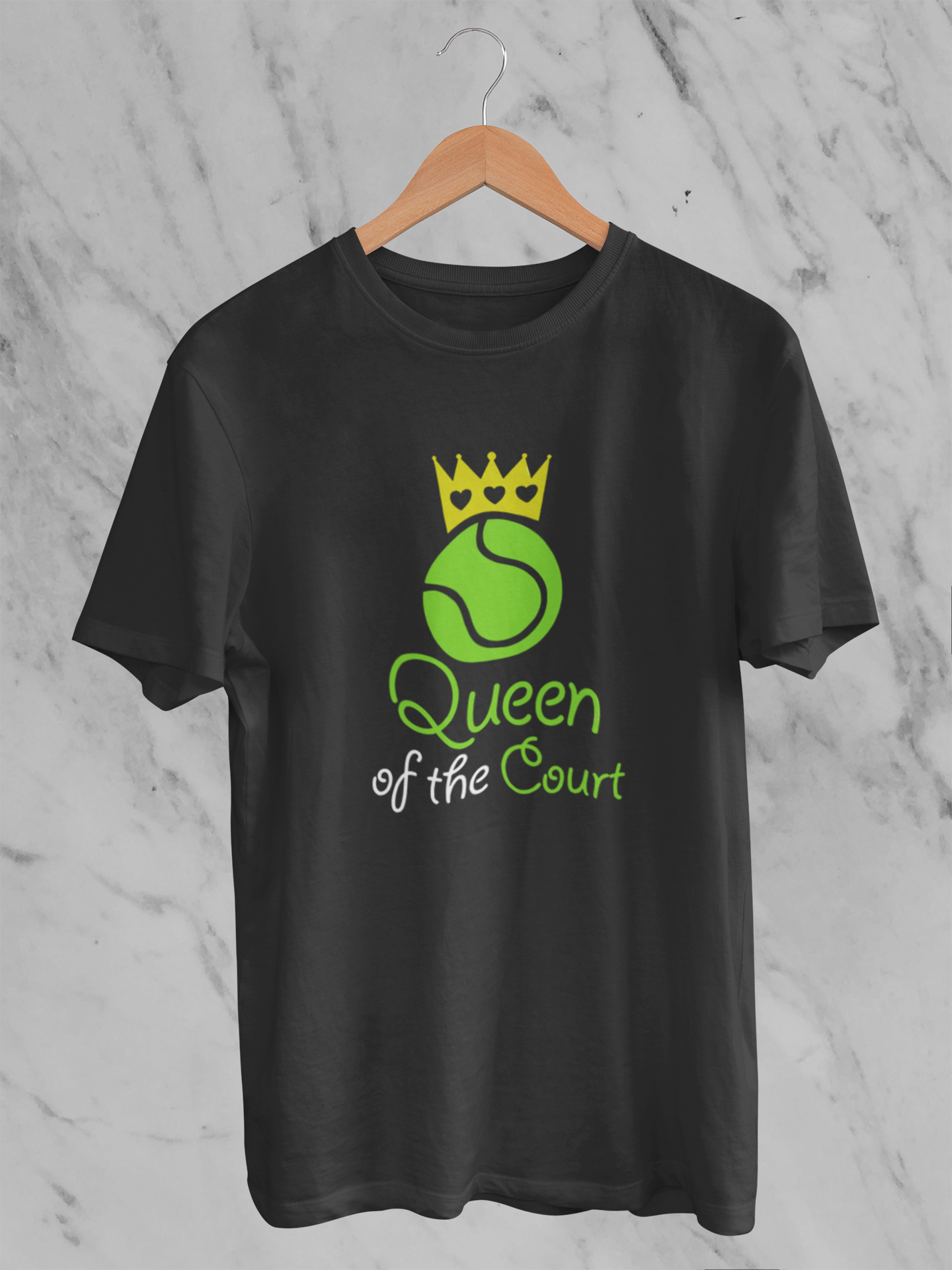 Queen Of The Court Siyah T-shirt