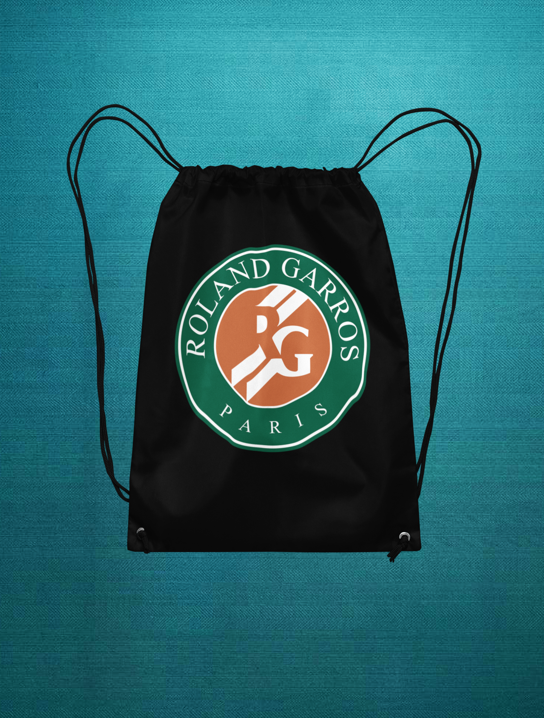 Roland Garros Büzgüllü Bez Siyah Sırt Çantası