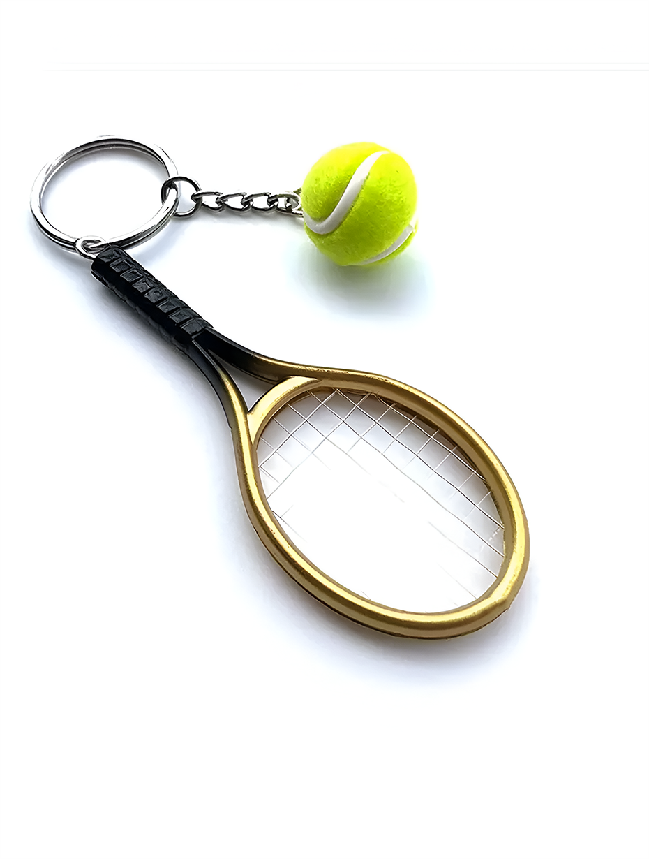 Tenis Raket Altın renk anahtarlık 