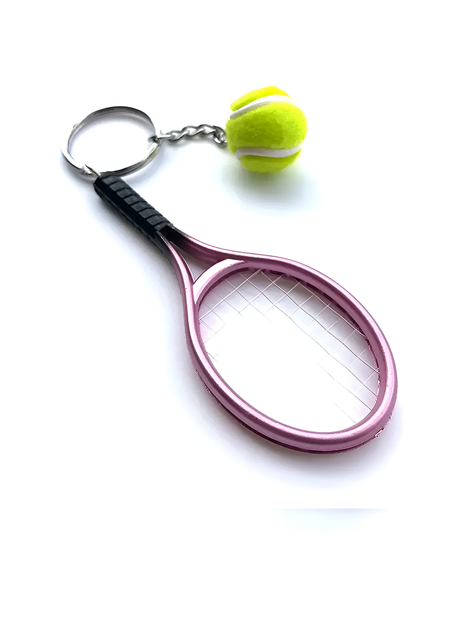 Tenis Raket Pembe renk anahtarlık 