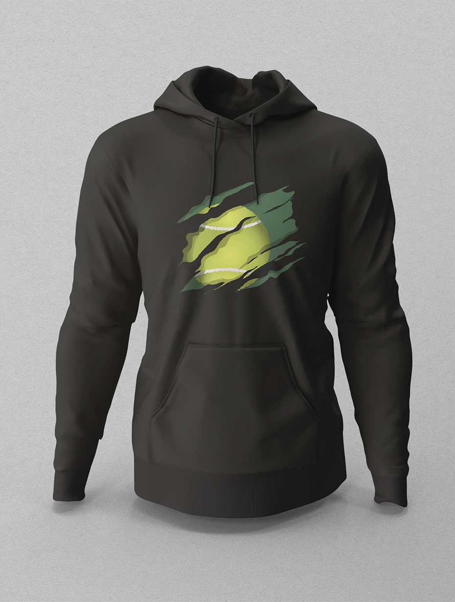 Tennis Craw Siyah Hoodie