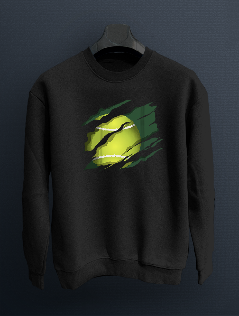 Tennis Craw Siyah Sweatshirt