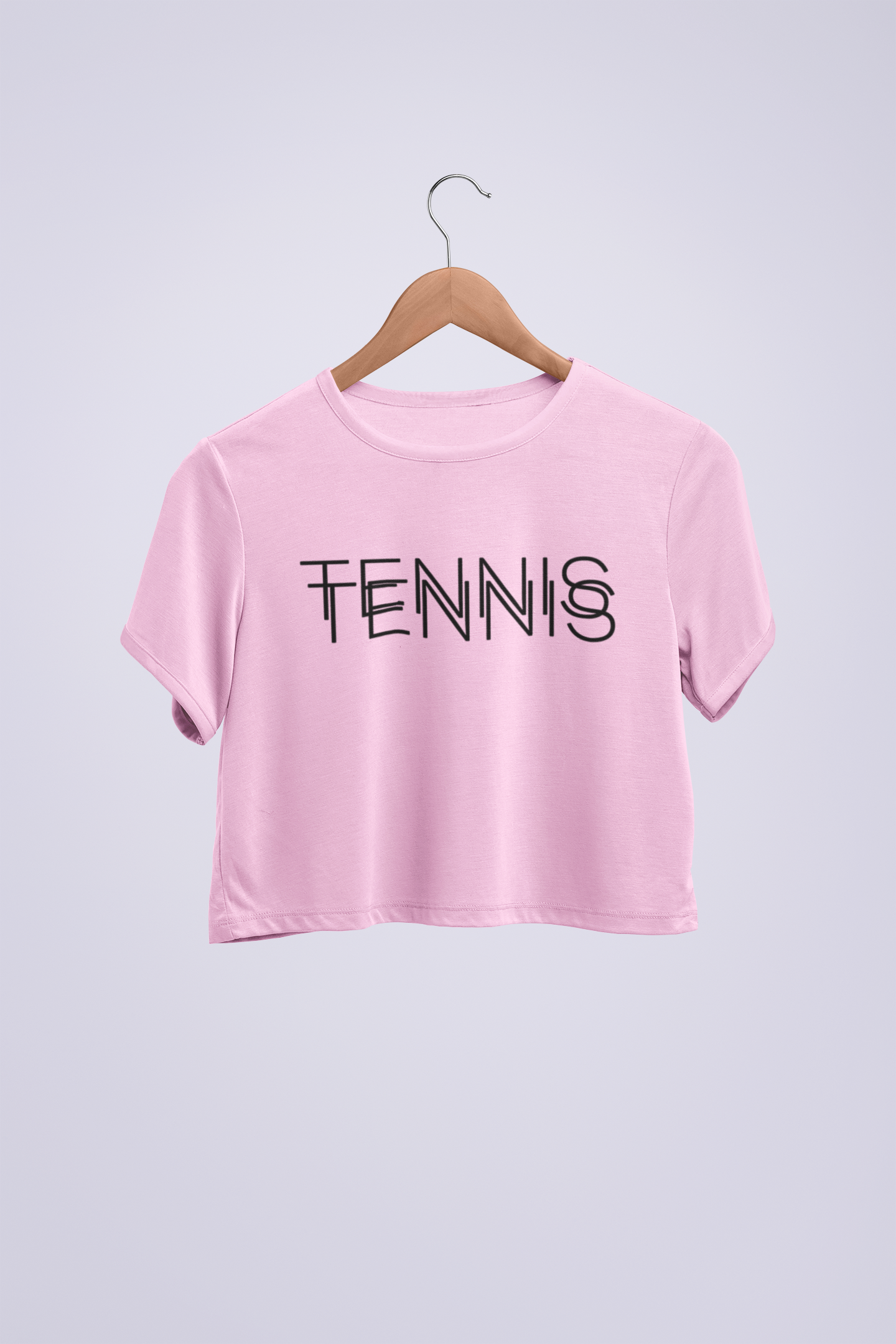 Tennis Double Crop Siyah T-shirt