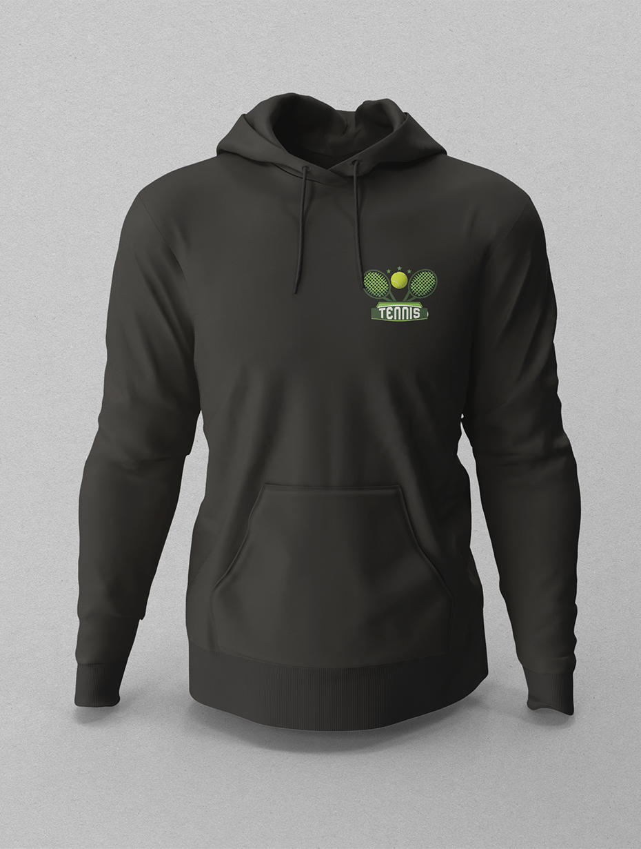 Tennis Racket Siyah Hoodie