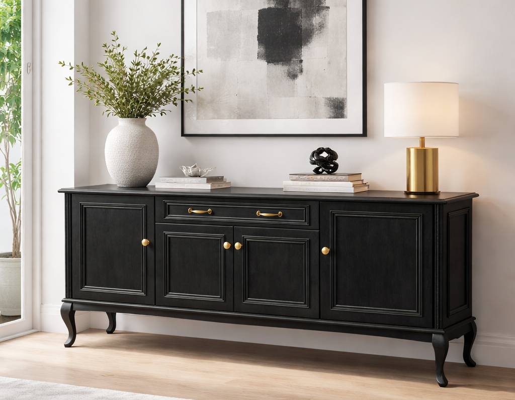 180 cm masif ayaklı ahşap konsol siyah beyaz ceviz renk seçenekleri