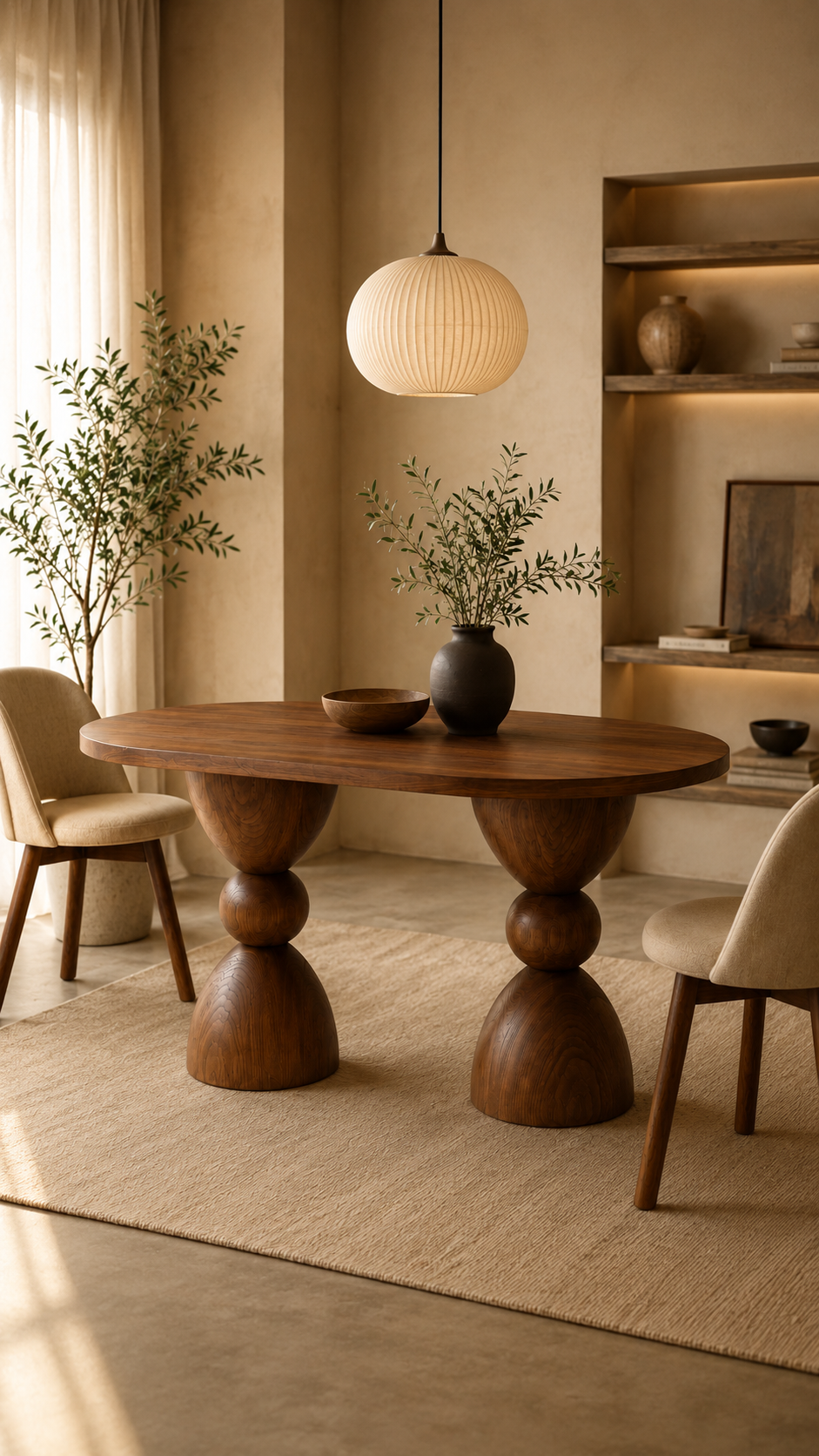 Damlera Oval Ahşap Yemek Masası modern masif ahşap oval yemek masası modeli