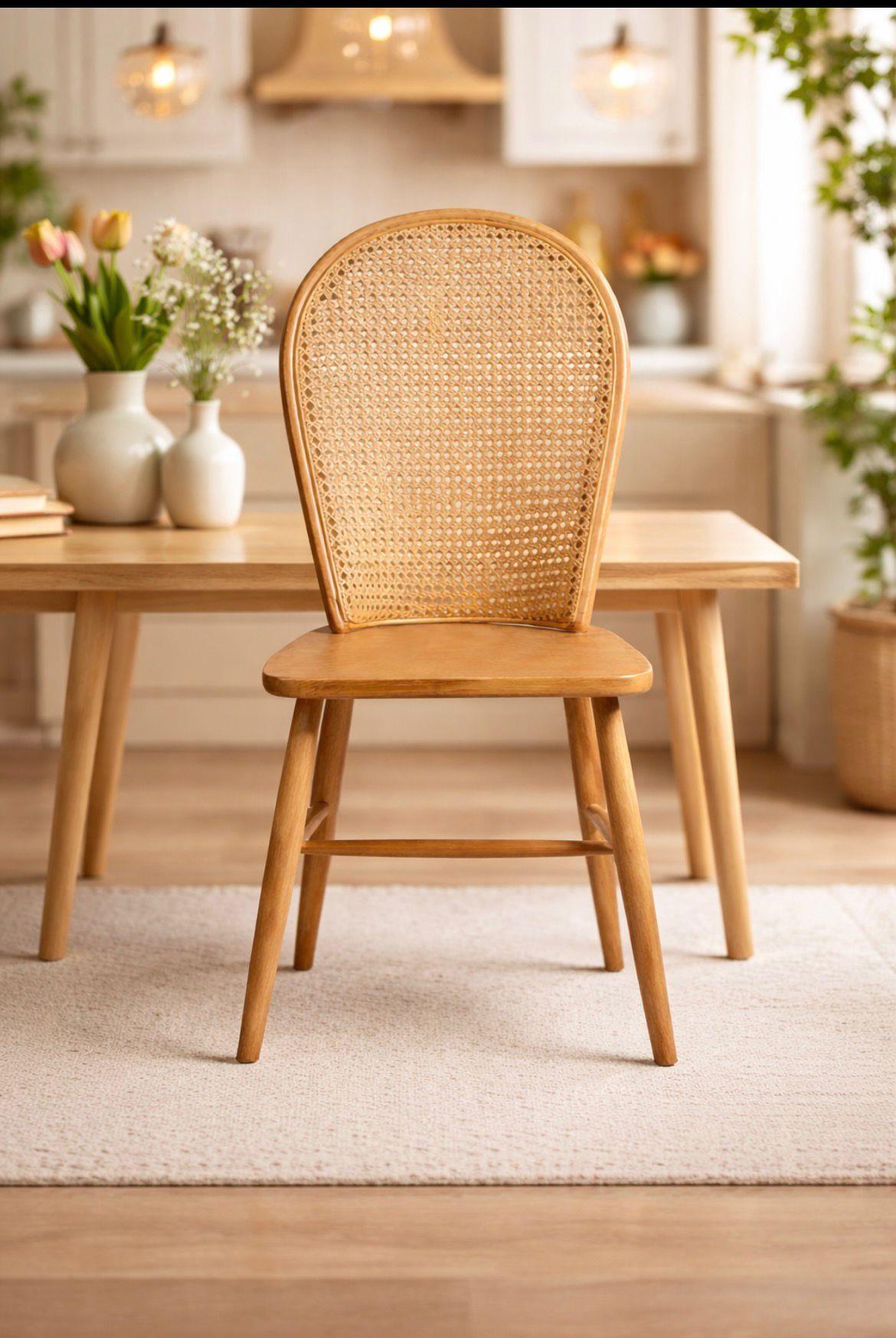 hasir detayli ahsap sandalye modern yemek alani alberohome