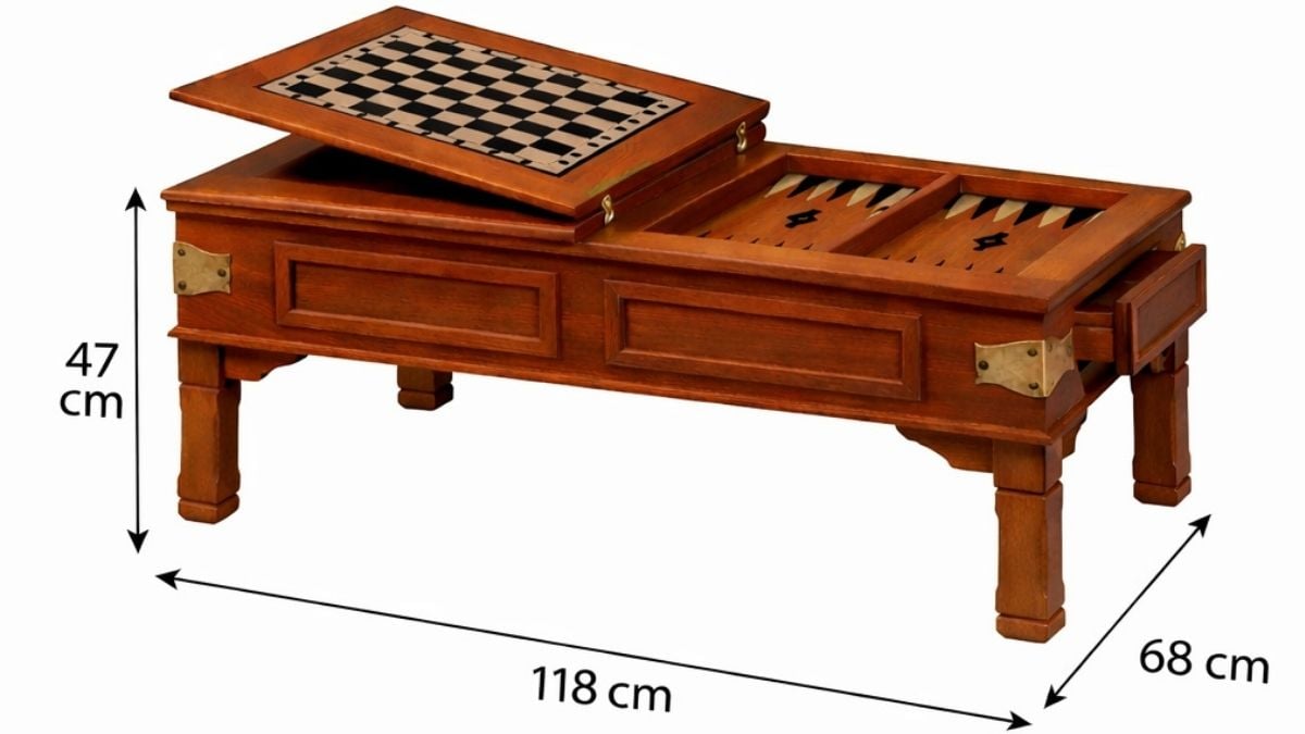 Albero Home Rustik Tavla ve Satranç Orta Sehpa 118x68 cm