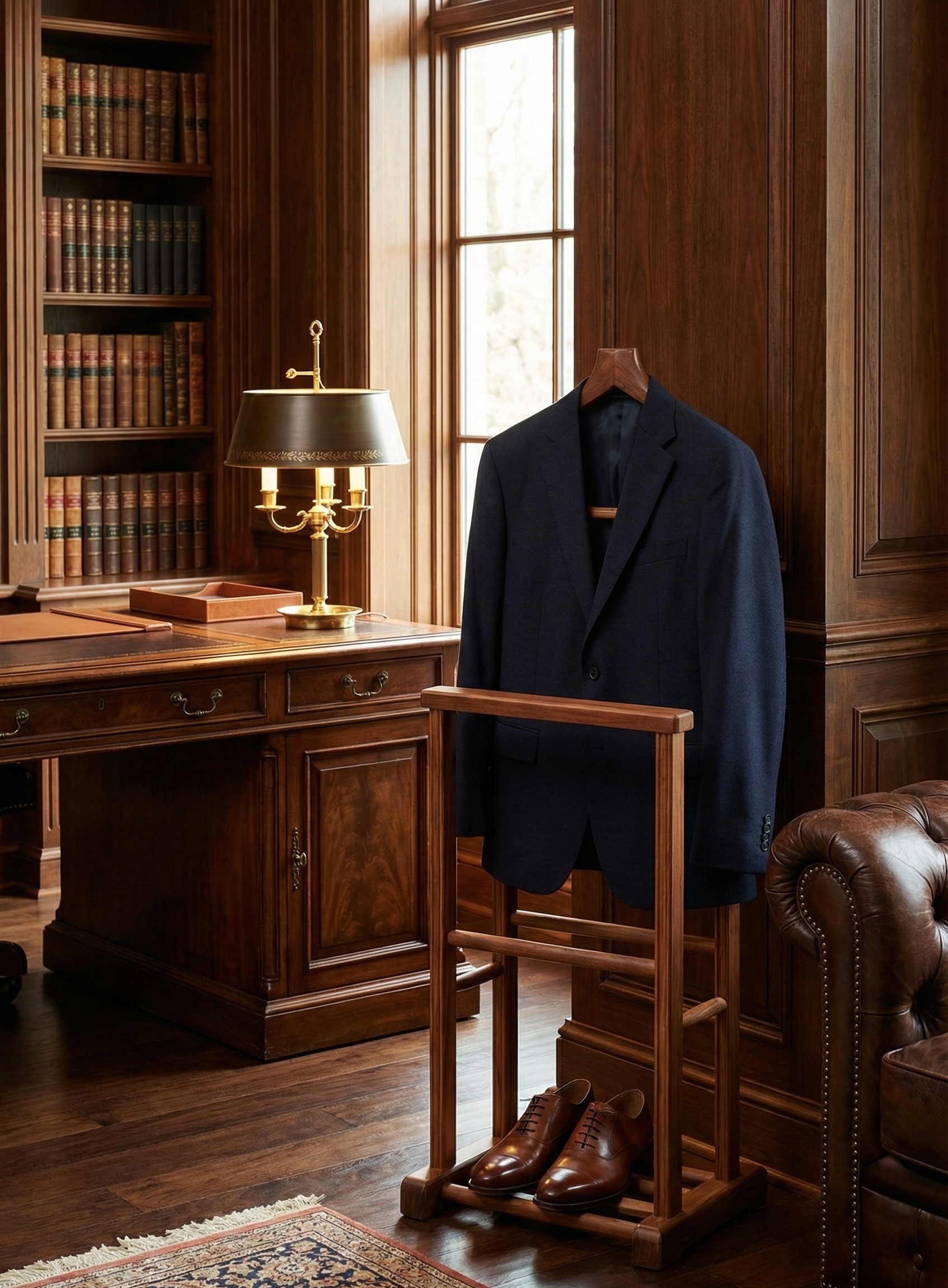 klasik ahşap elbise askılığı takım elbise standı alberohome