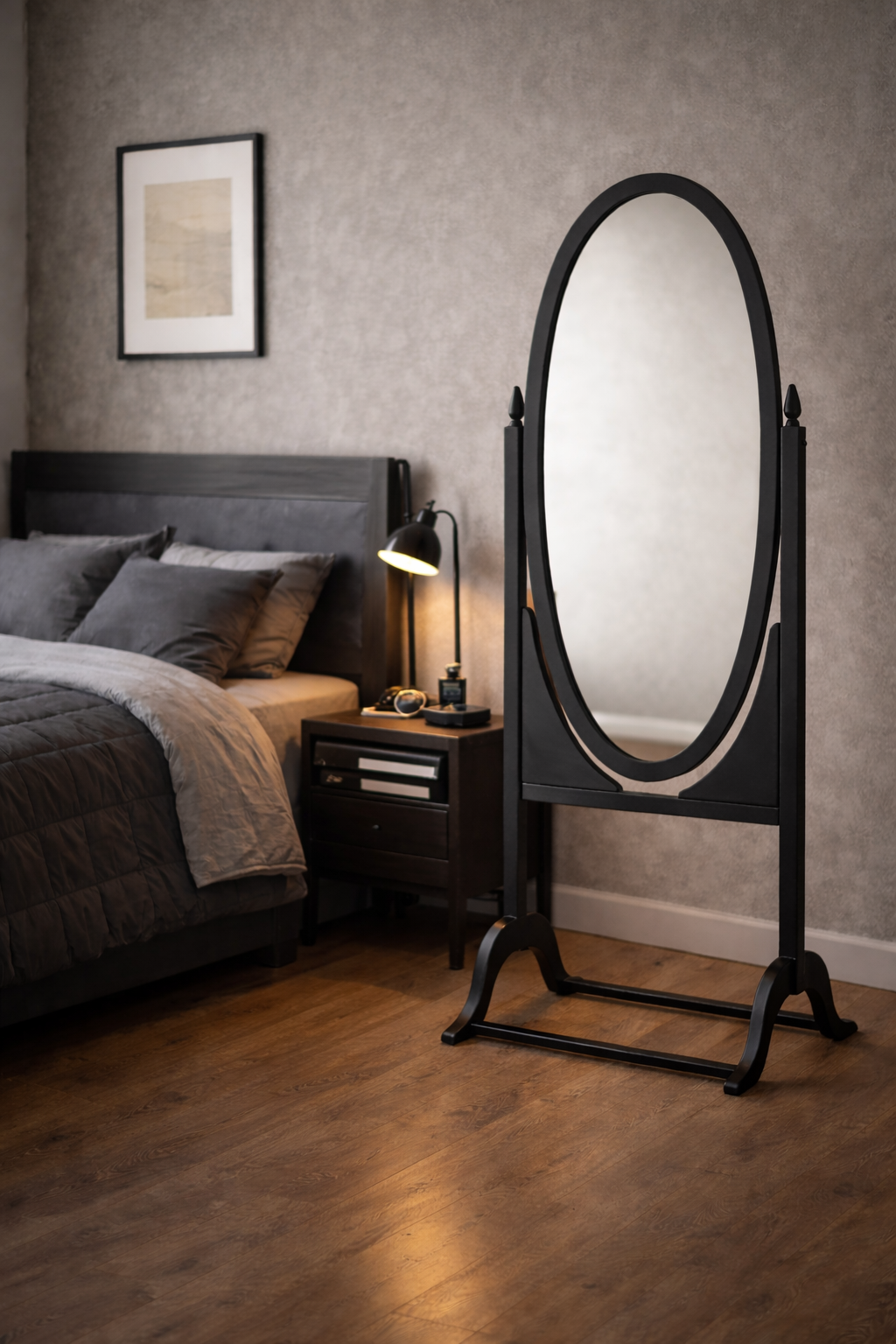 klasik beyaz boy aynası 50x160 cm alberohome dekoratif ayaklı ayna modeli