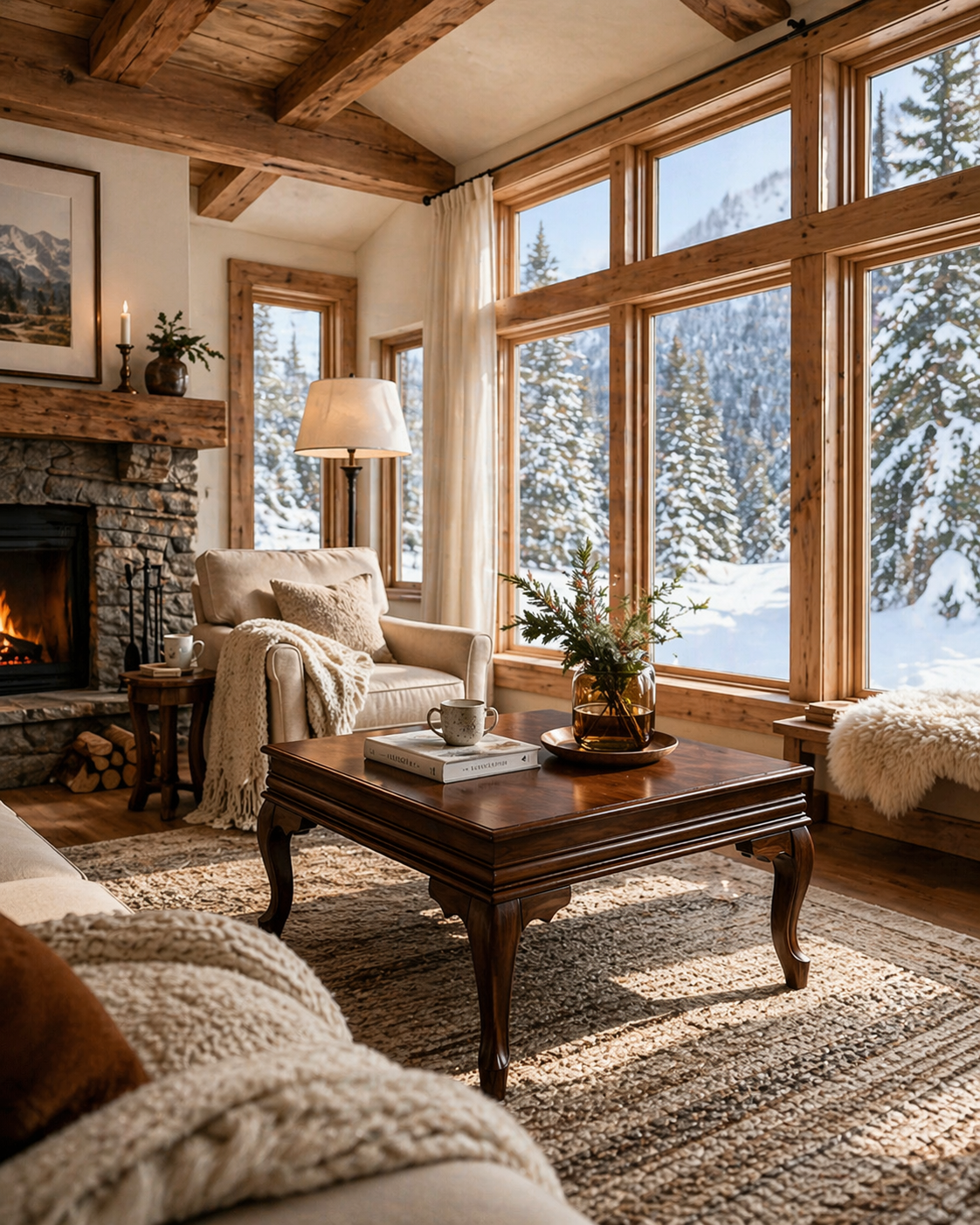 klasik beyaz orta sehpa 91x91 cm alberohome