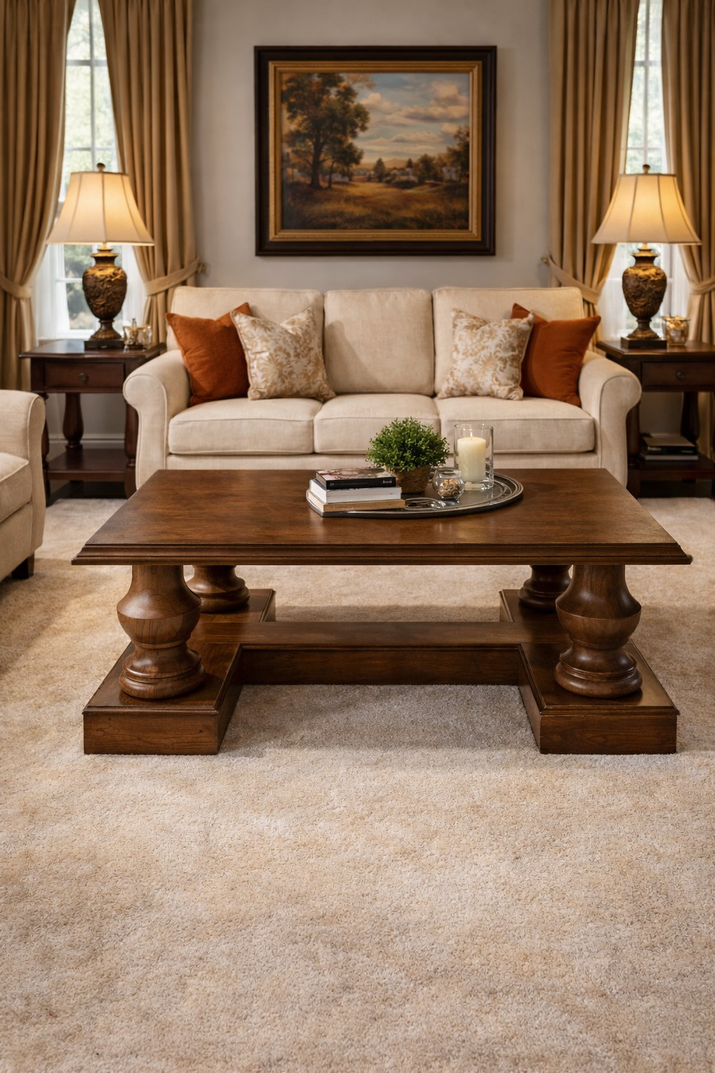 121x80 cm klasik dekoratif orta sehpa modeli