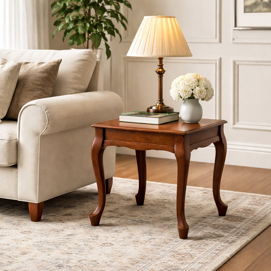 Klasik tasarımlı 55x55 cm dekoratif yan sehpa