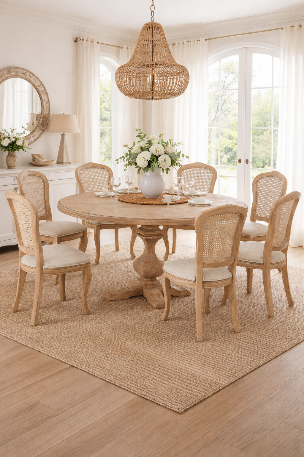 6 kişilik şık yemek masası takımı