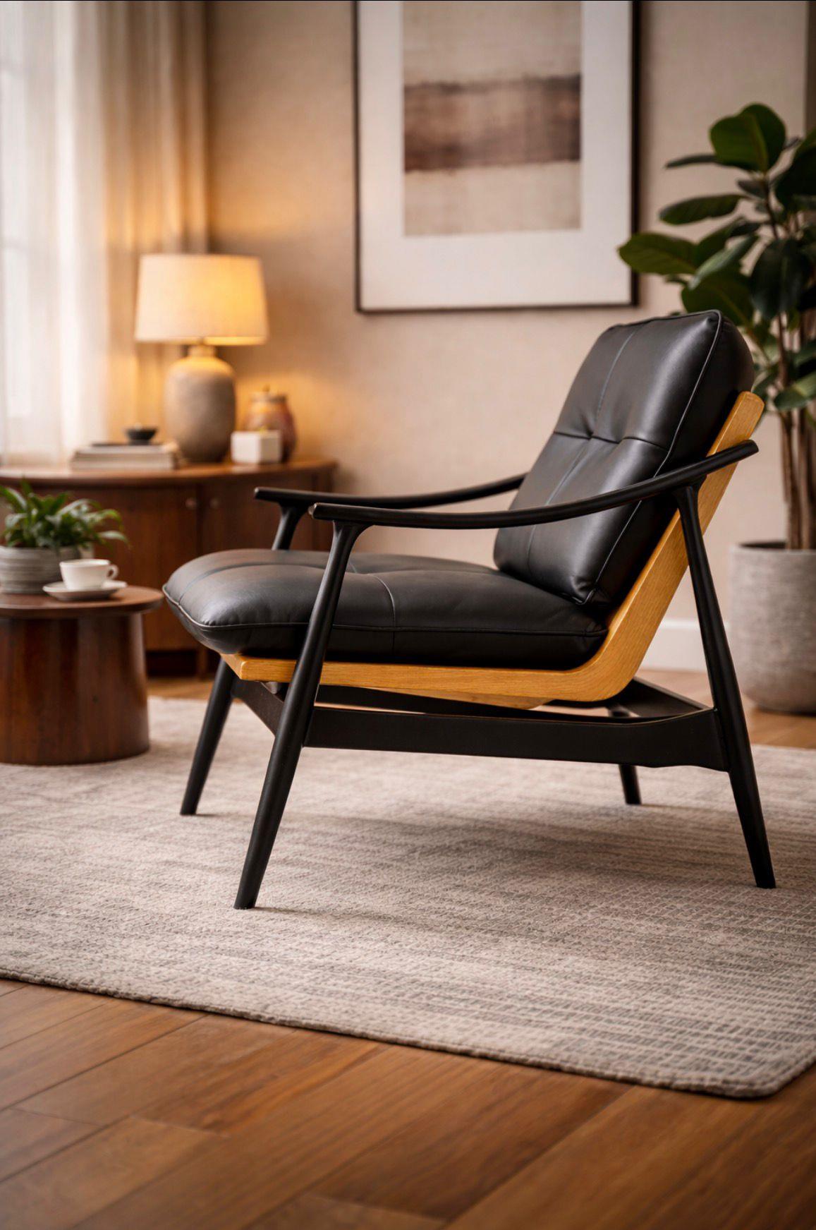 Siyah modern berjer koltuk modeli