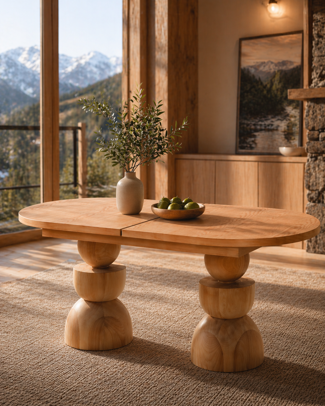 Orvia oval ahşap yemek masası modern tasarım beyaz naturel ceviz renk seçenekleri