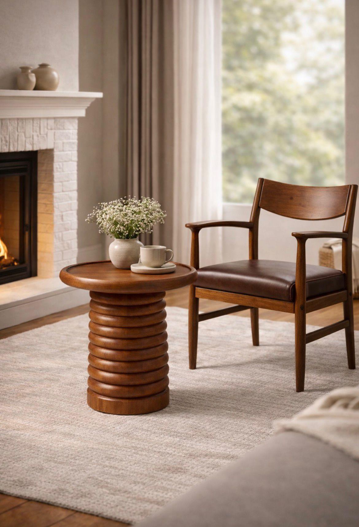 yuvarlak yan sehpa dekoratif modern tasarım alberohome