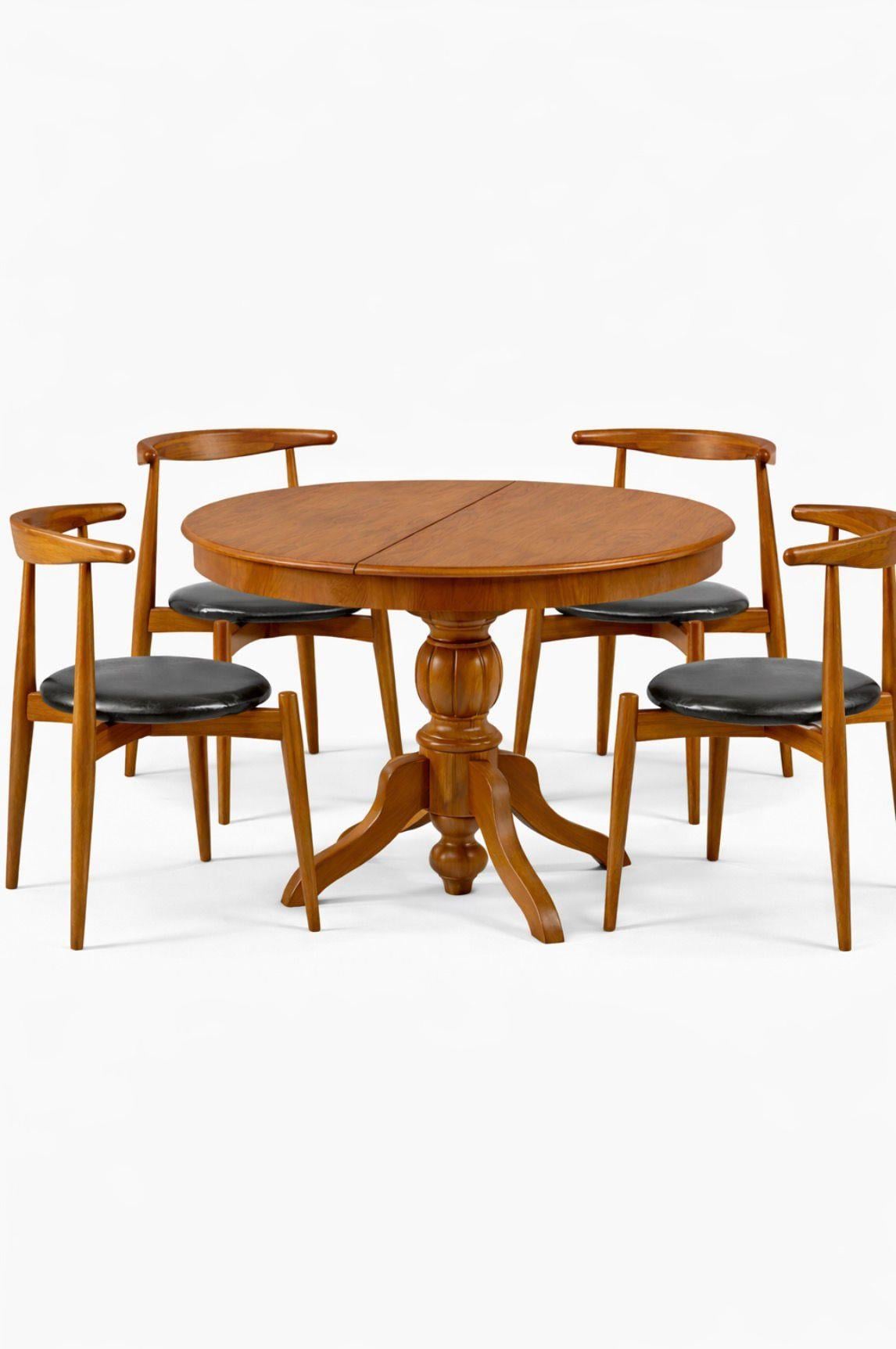 120×120 Açılır Yuvarlak Kayın Kaplama MDF Yemek Masası | 120×160 – Alberohome