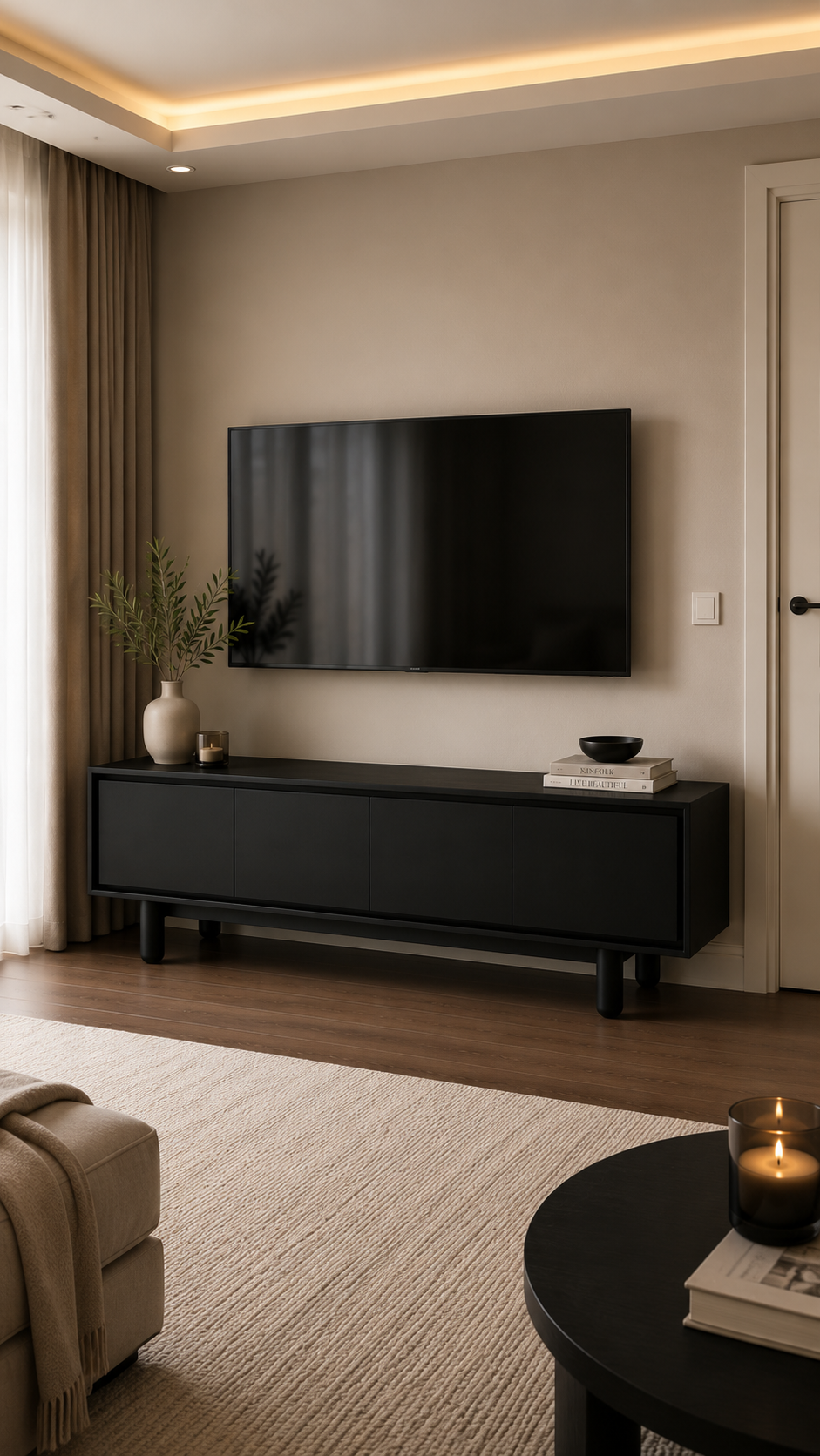 Alberohome Modern TV Ünitesi 200 cm Ahşap Televizyon Ünitesi
