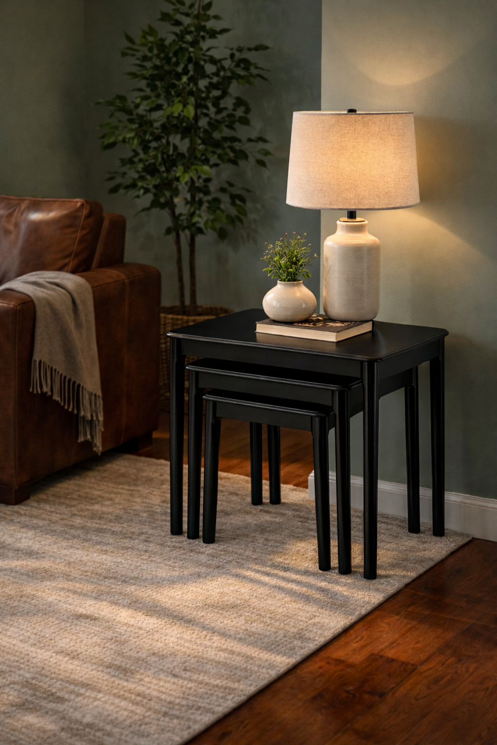 AlberoLinea Soft Kayın Zigon Sehpa Seti – Doğal Ahşap Şıklık