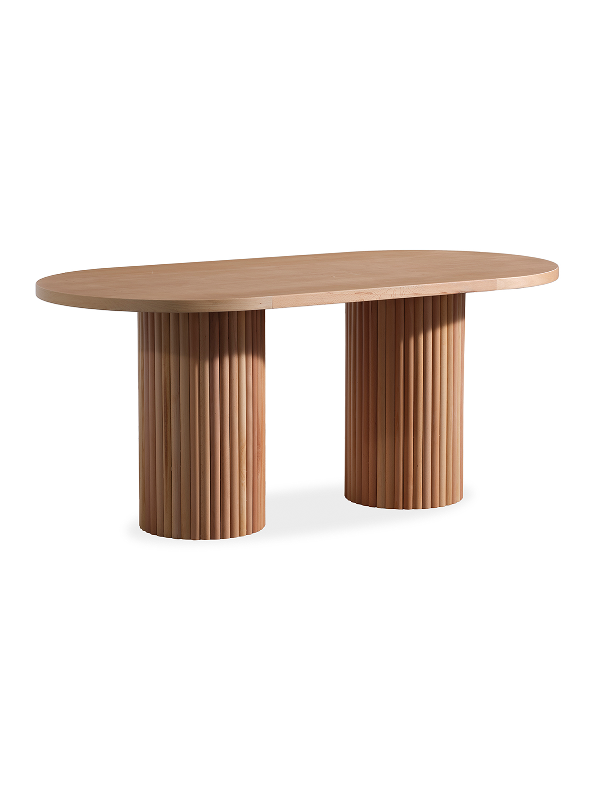 Alfa Naturel Renk Oval Ahşap Masa Takımı 170x90 Cm - 4 Naturel Renk Kolçaklı Sandalye Bohem & İskandinav Şık Tasarım