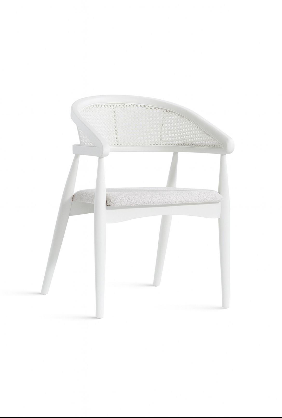 Asos Doğal Ahşap Beyaz Renk Masa Takımı 100x100 Cm - 4 Adet Beyaz Hazeranlı Sandalye Bohem & İskandinav Şık Tasarım  