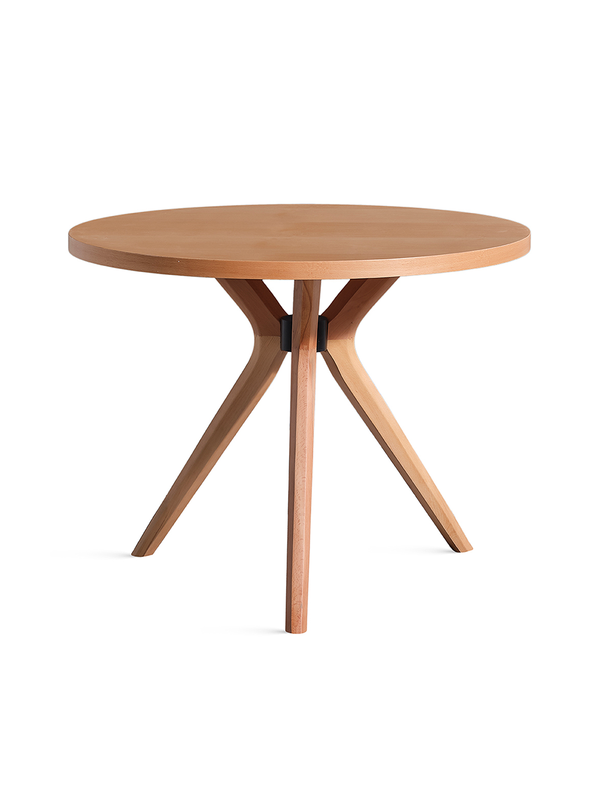 Asos Naturel Renk Yuvarlak Ahşap Masa Takımı 90x90 Cm - 4 Naturel Renk Hazeranlı Sandalye Bohem & İskandinav Şık Tasarım