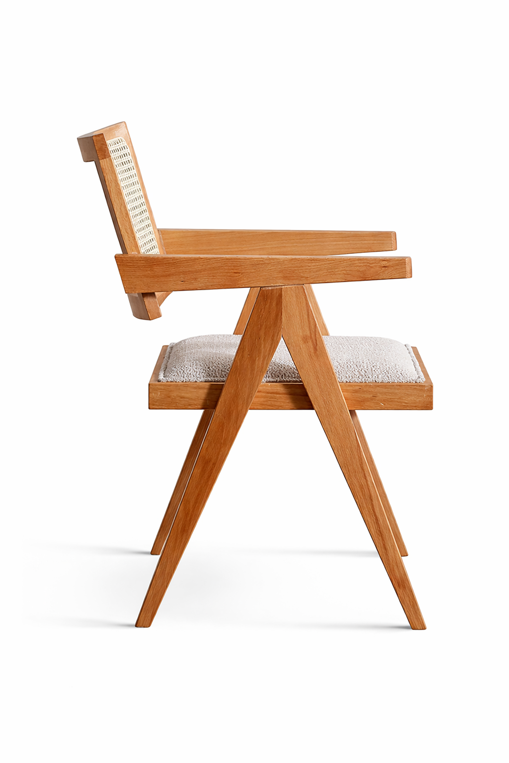 Aspendos Natural Ahşap Hazeranlı Kolçaklı Sandalye Detaylı İşçilik Modern Şık Tasarım