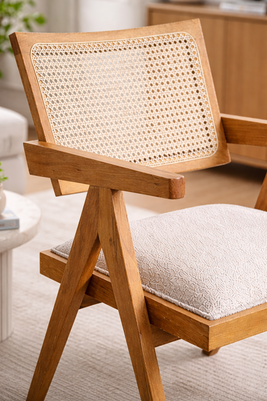 Aspendos Natural Ahşap Hazeranlı Kolçaklı Sandalye Detaylı İşçilik Modern Şık Tasarım