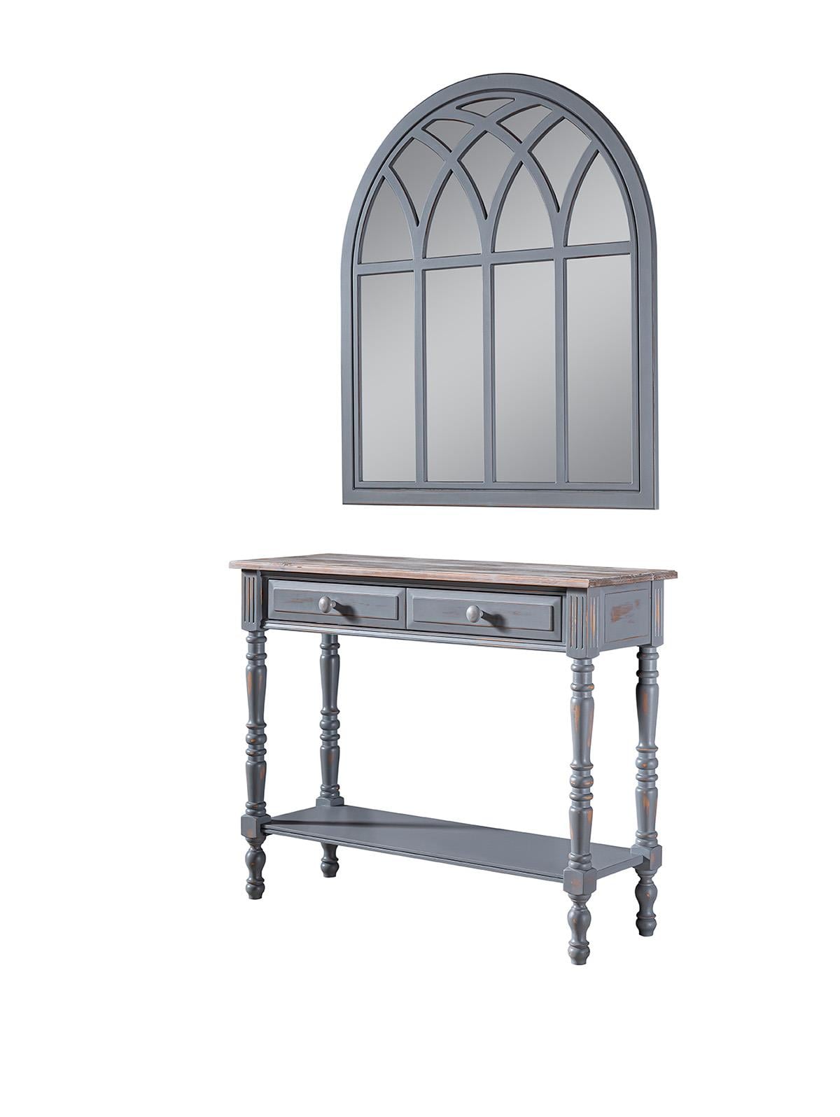 Barbery Doğal Ahşap Gri Renk Masif Eskitme Dresuar 120x36 Cm - Modern & Şık Tasarım