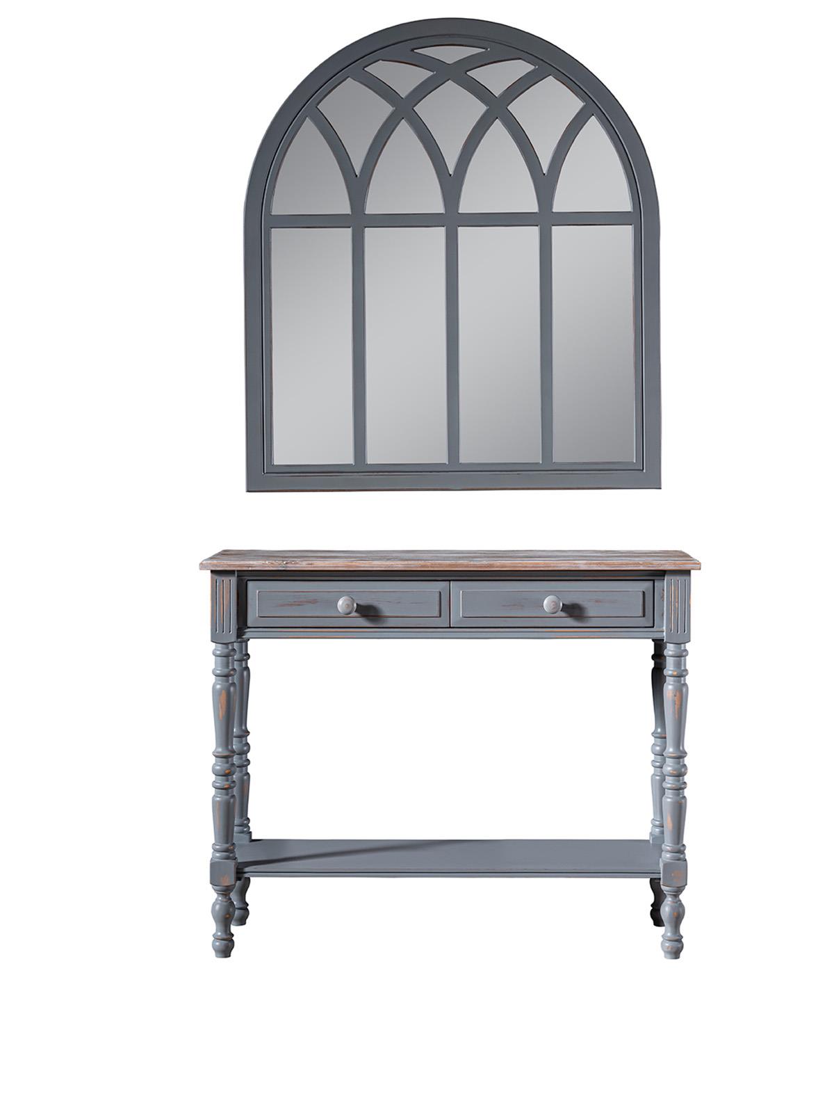 Barbery Doğal Ahşap Gri Renk Masif Eskitme Dresuar 120x36 Cm - Modern & Şık Tasarım