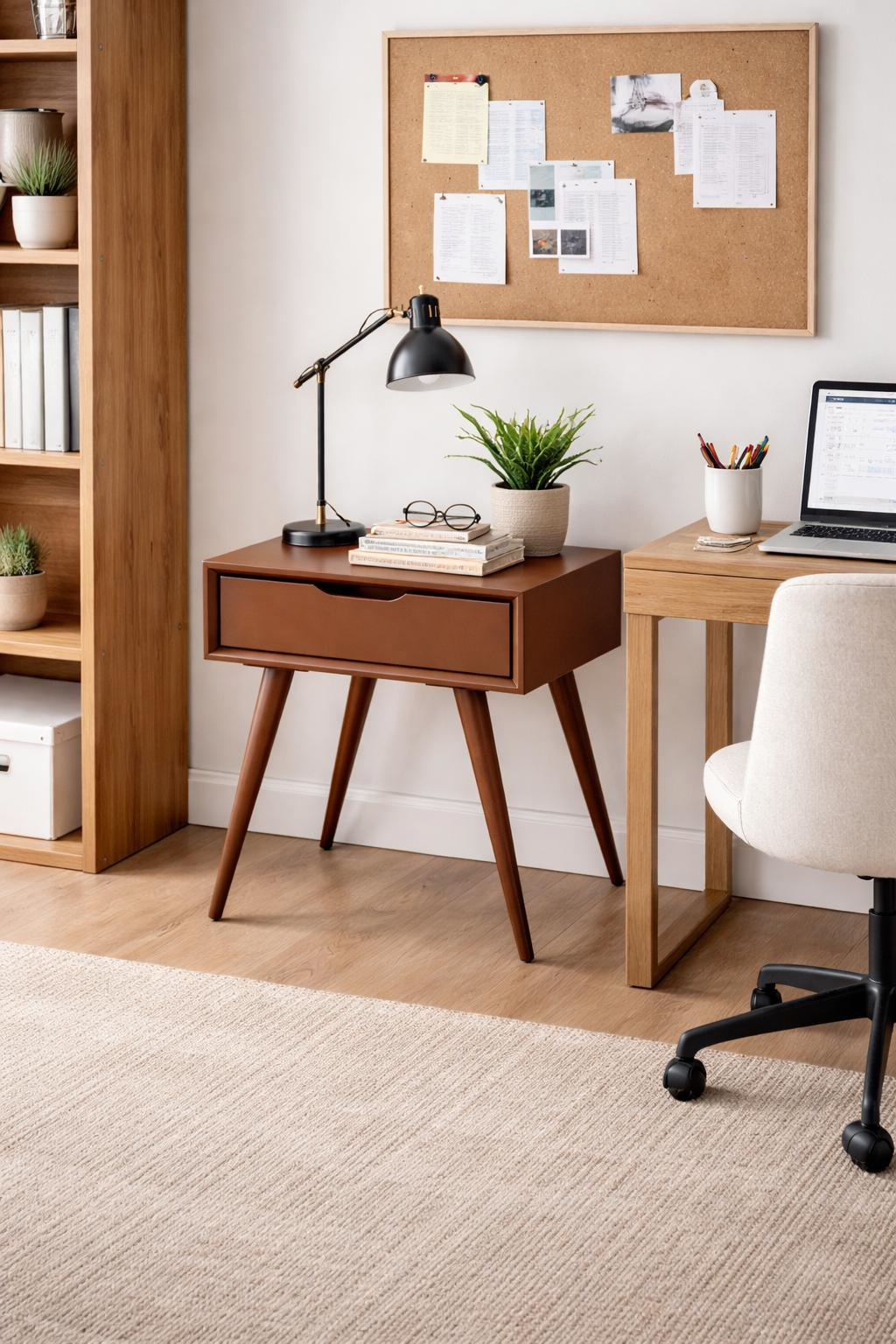 Çekmeceli Yüksek Ayaklı Komodin 50x65 cm – Modern Yatak Odası Komodini
