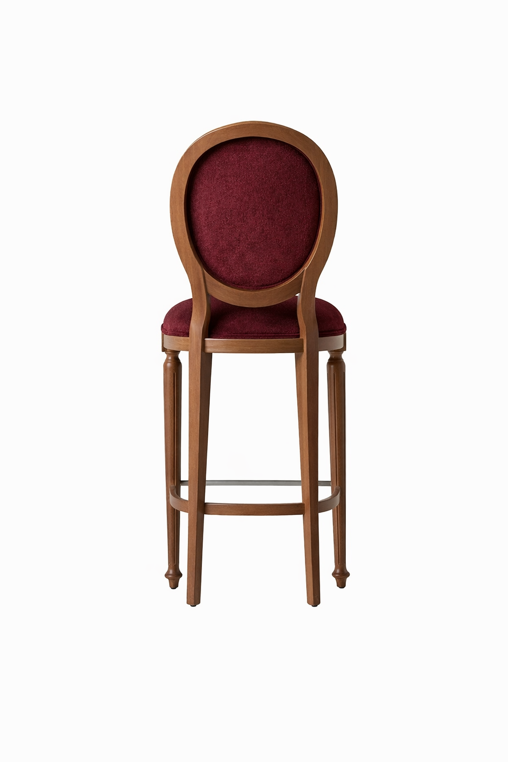 Centa Doğal Ahşap Döşemeli Ceviz Torna Ayaklı Bar Sandalye El İşçiliği Klasik Tarz