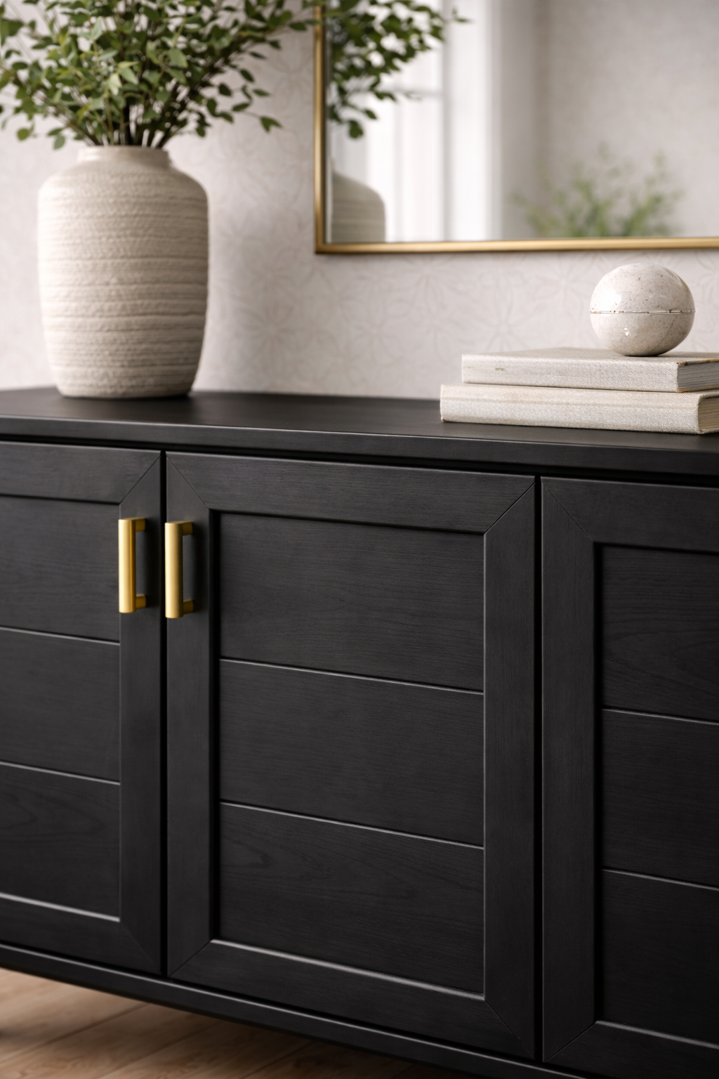 Çerçeveli Kapaklı Ahşap Konsol – Geniş Gövdeli Modern Salon Konsolu – 200 × 43 × 85 cm