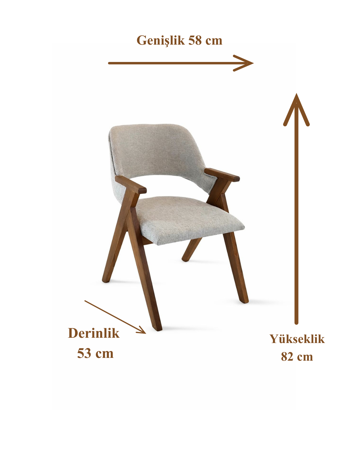Ciclamino Doğal Ahşap Döşemeli Ceviz Kolçaklı Sandalye El İşçiliği Bohem İskandinav Tasarım
