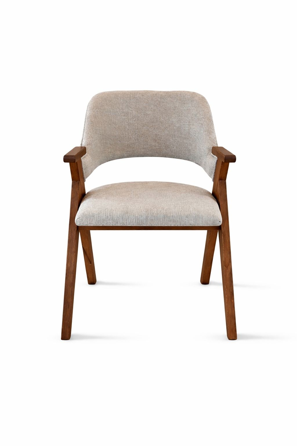 Ciclamino Doğal Ahşap Döşemeli Ceviz Kolçaklı Sandalye El İşçiliği Bohem İskandinav Tasarım