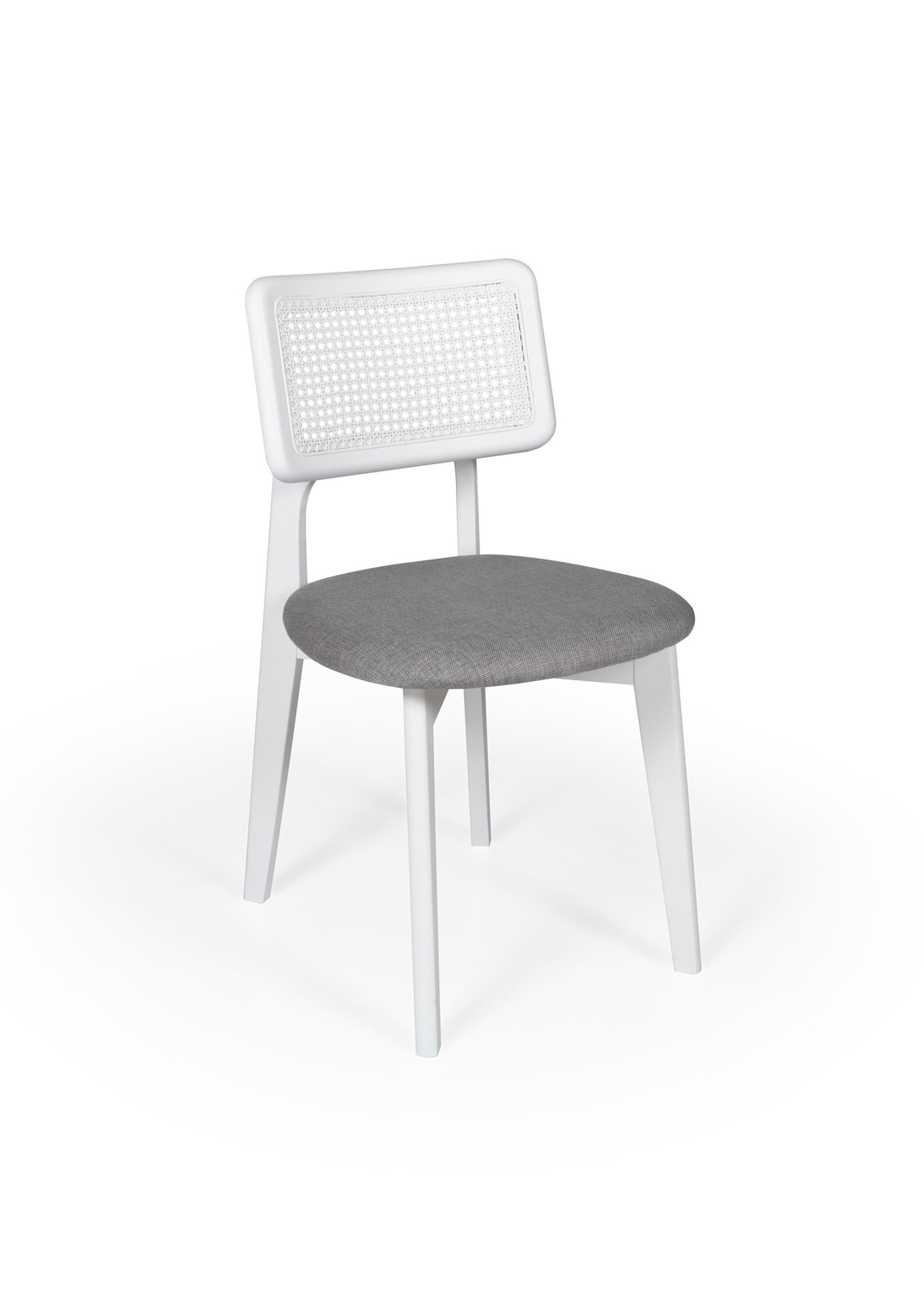 Elegant Doğal Ahşap Beyaz Ayak Yuvarlak Masa Takımı- 4 Doğal Ahşap Beyaz Hazaranlı Sandalye Modern Şık Tasarım