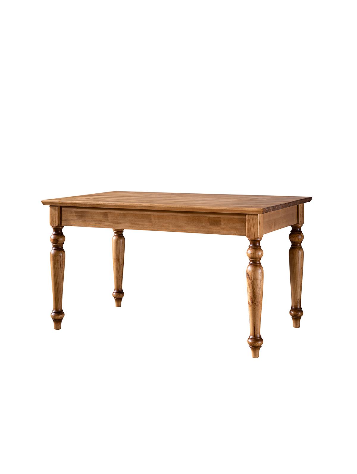 Jardin Naturel Renk Çizilmez Dikdörtgen Masif Ahşap Masa 140x80 Cm - Modern & Şık Tasarım