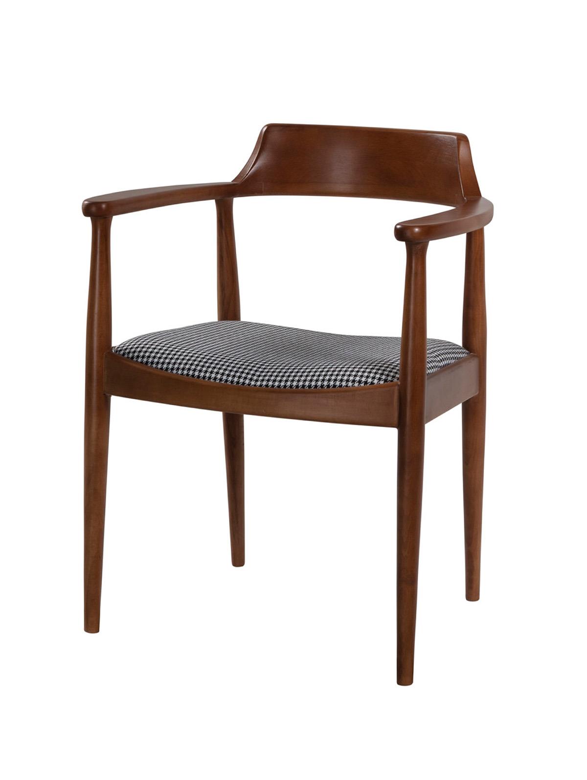 Kerben Natural Ahşap Ceviz Renk Kayın Sandalye Detaylı İşçilik Modern Şık Tasarım