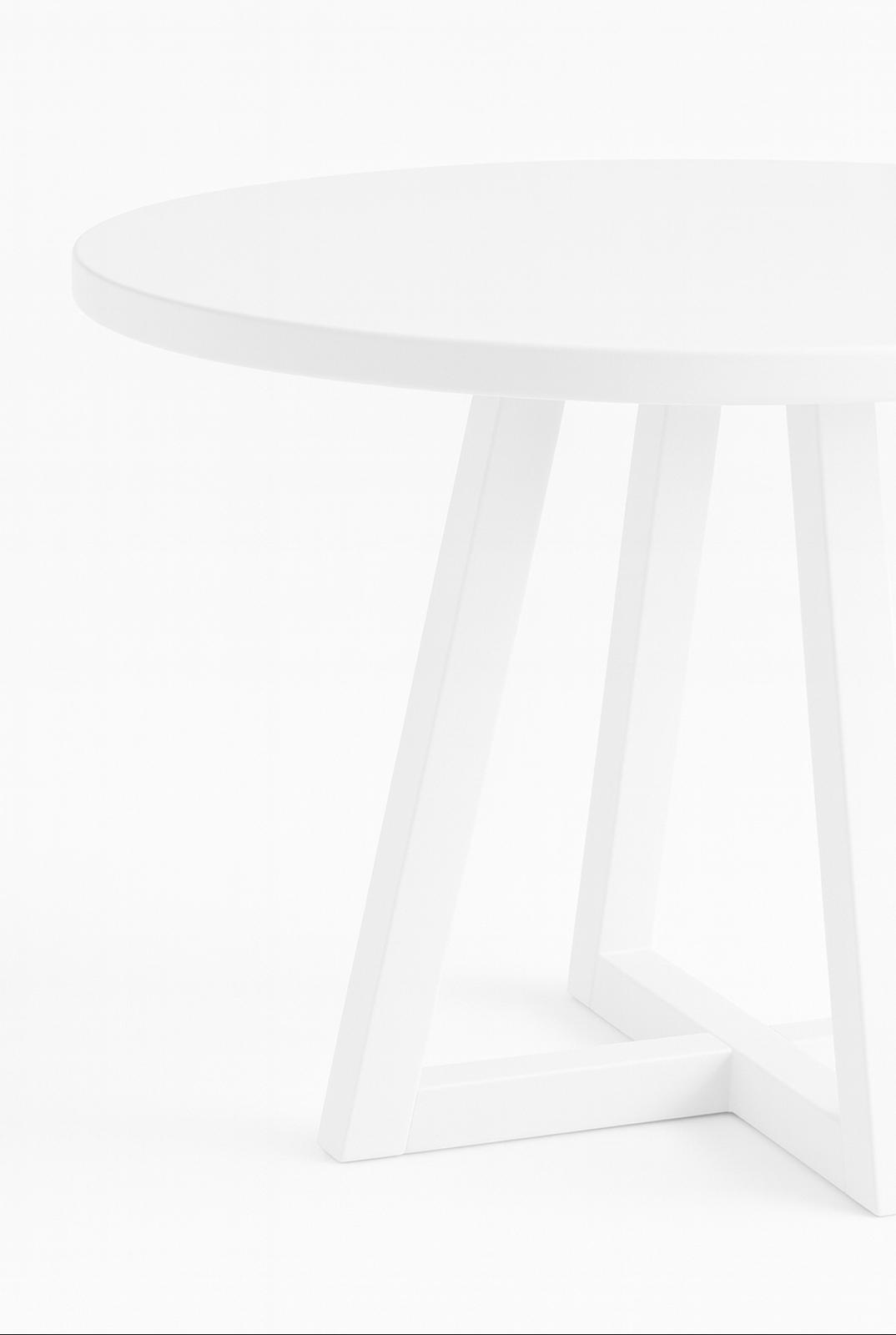 Luna Doğal Ahşap Beyaz Renk Yuvarlak Masa 100x100 Cm - Bohem & İskandinav Tarz