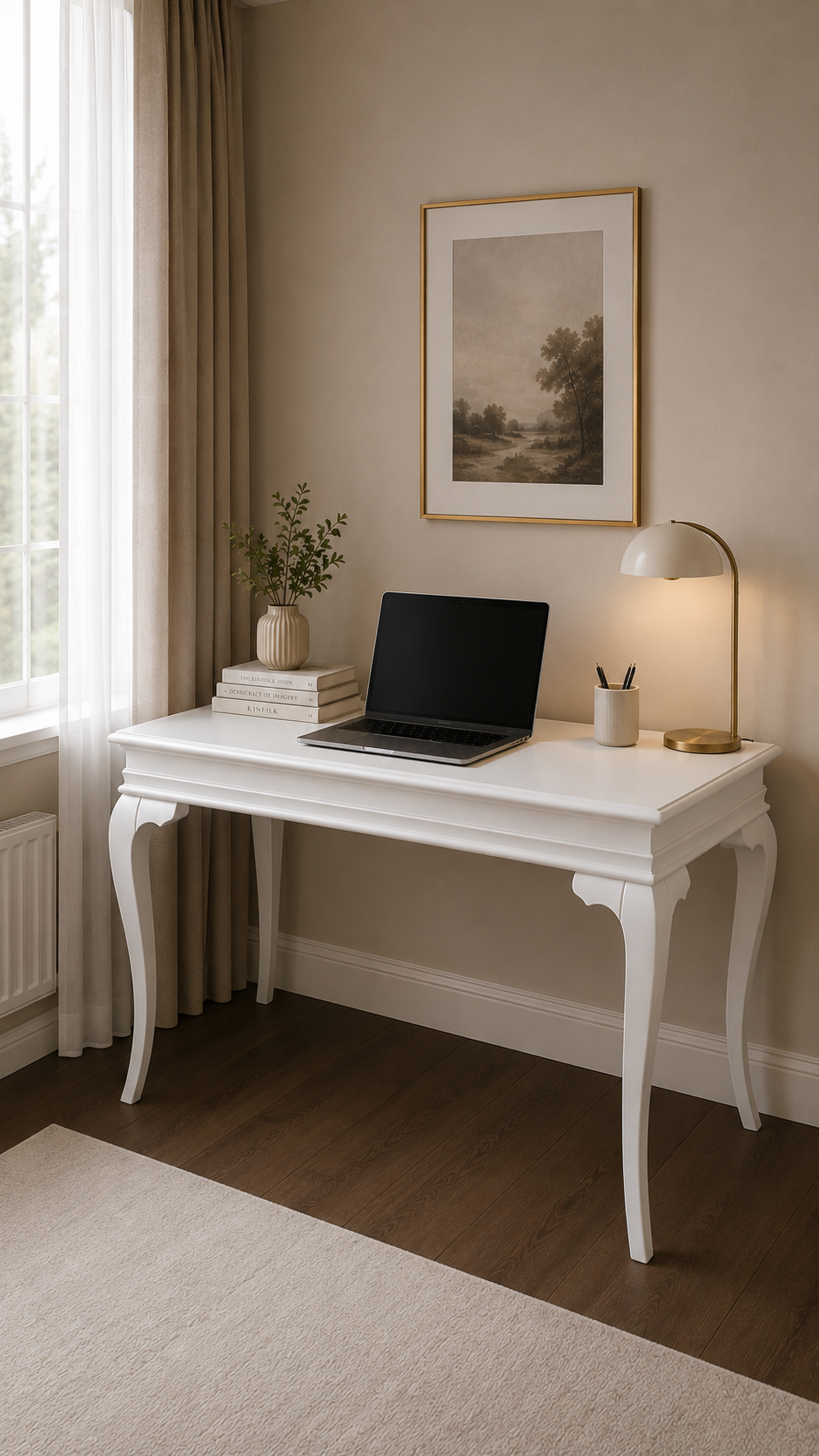 Madera Doğal Ahşap Beyaz Renk Rustik Çalışma Masası 170x80 Cm - Modern & Şık Tasarım