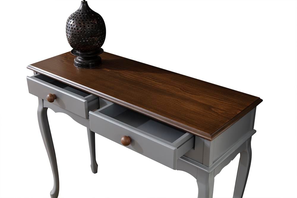 Magnit Doğal Ahşap Gri Renk Ceviz Dresuar 100x38 Cm - Modern & Şık Tasarım