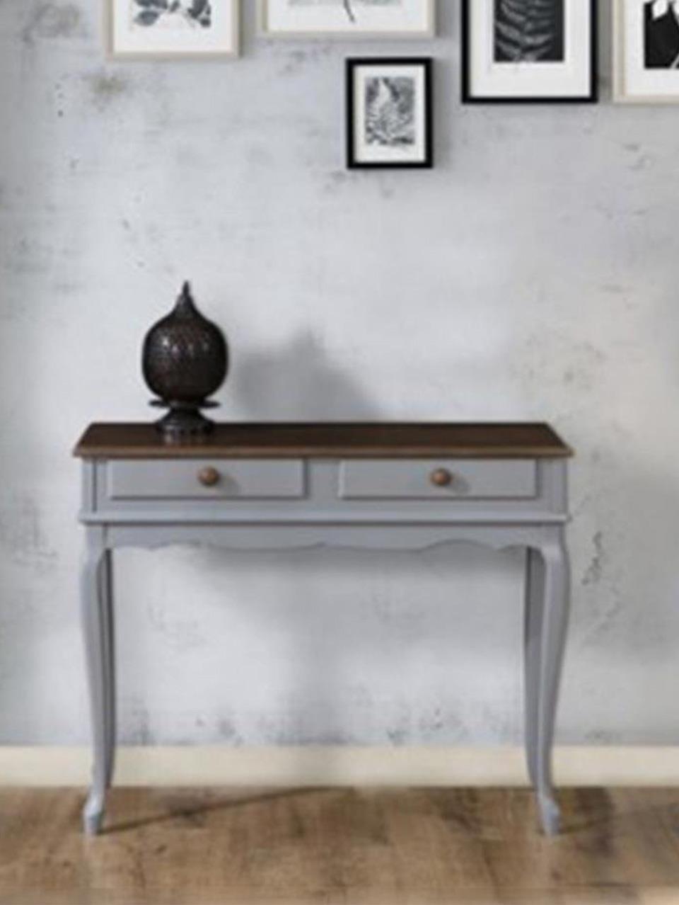 Magnit Doğal Ahşap Gri Renk Ceviz Dresuar 100x38 Cm - Modern & Şık Tasarım