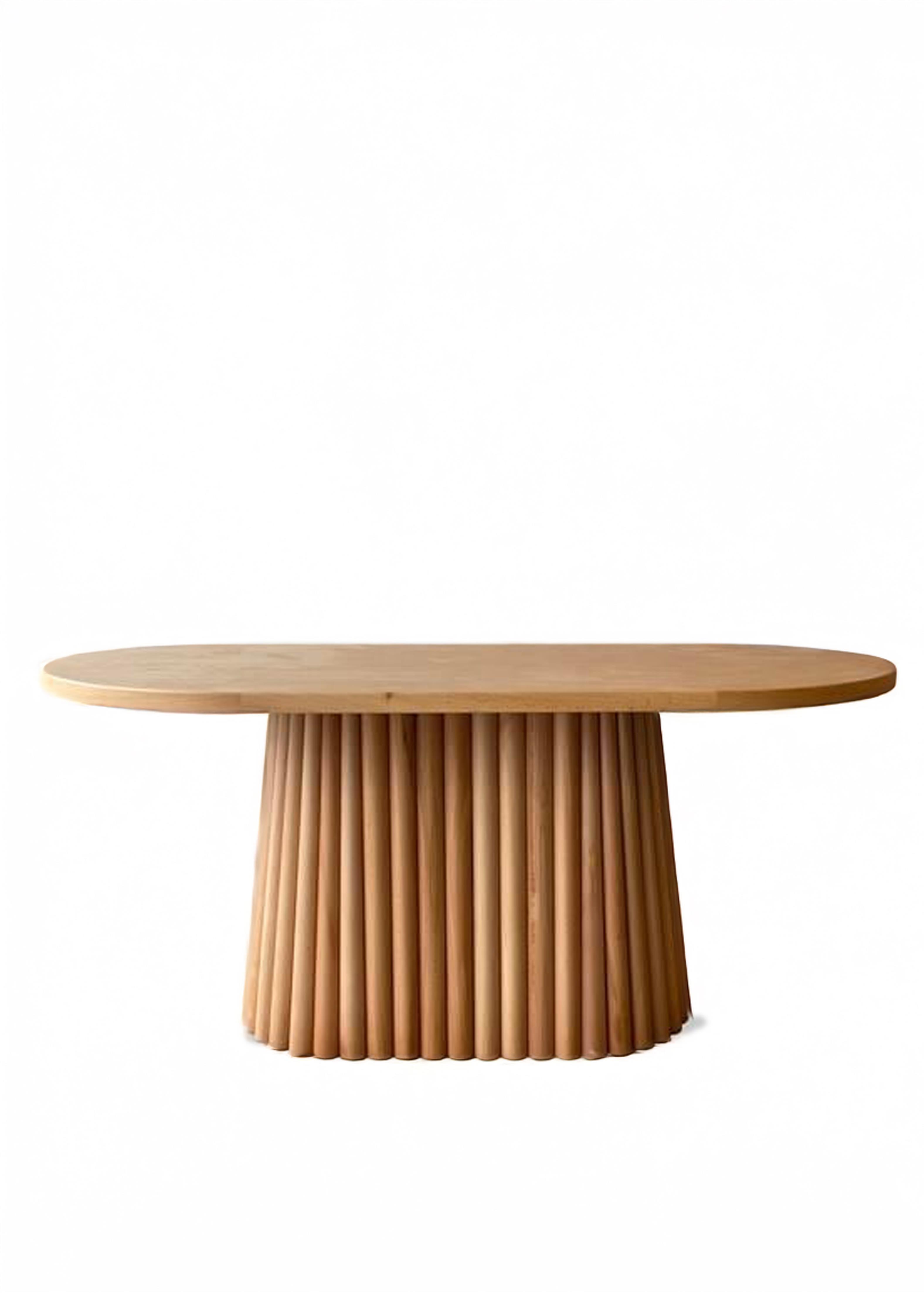 Maison Doğal Ahşap Oval Masa Takımı 170x90 cm - 4 Doğal Ahşap Naturel Hazeranlı Sandalye Modern Şık Tasarım